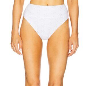 Beach Riot Hazel High Waist Bikini Bottom – White Magnolia Eyelet Medium NWOT